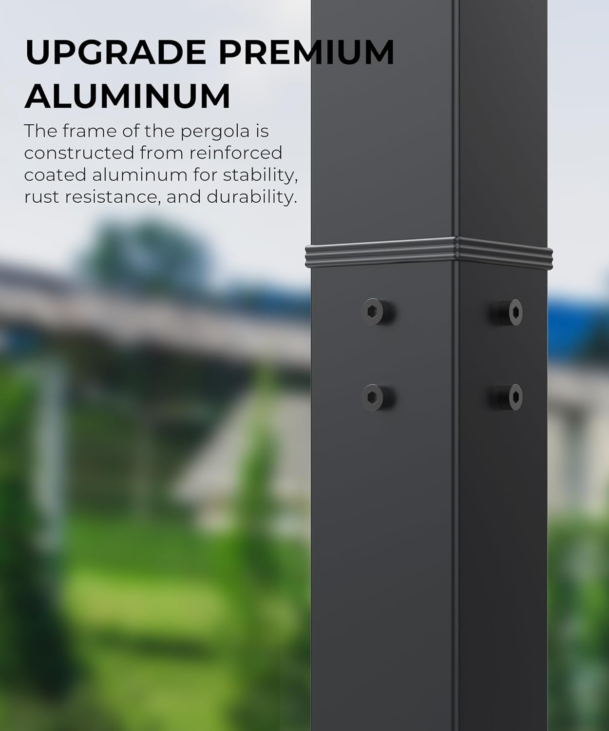 Gray Aluminum Pergola with Retractable Canopy for Outdoor Use