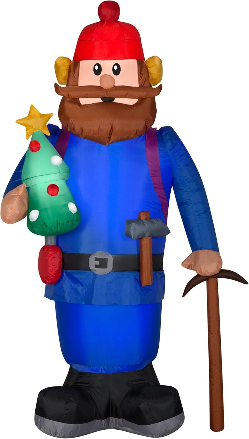 Rudolph the Red Nosed Reindeer Christmas Airblown Inflatable Yukon Cornelius with Tree, 6 ft Tall