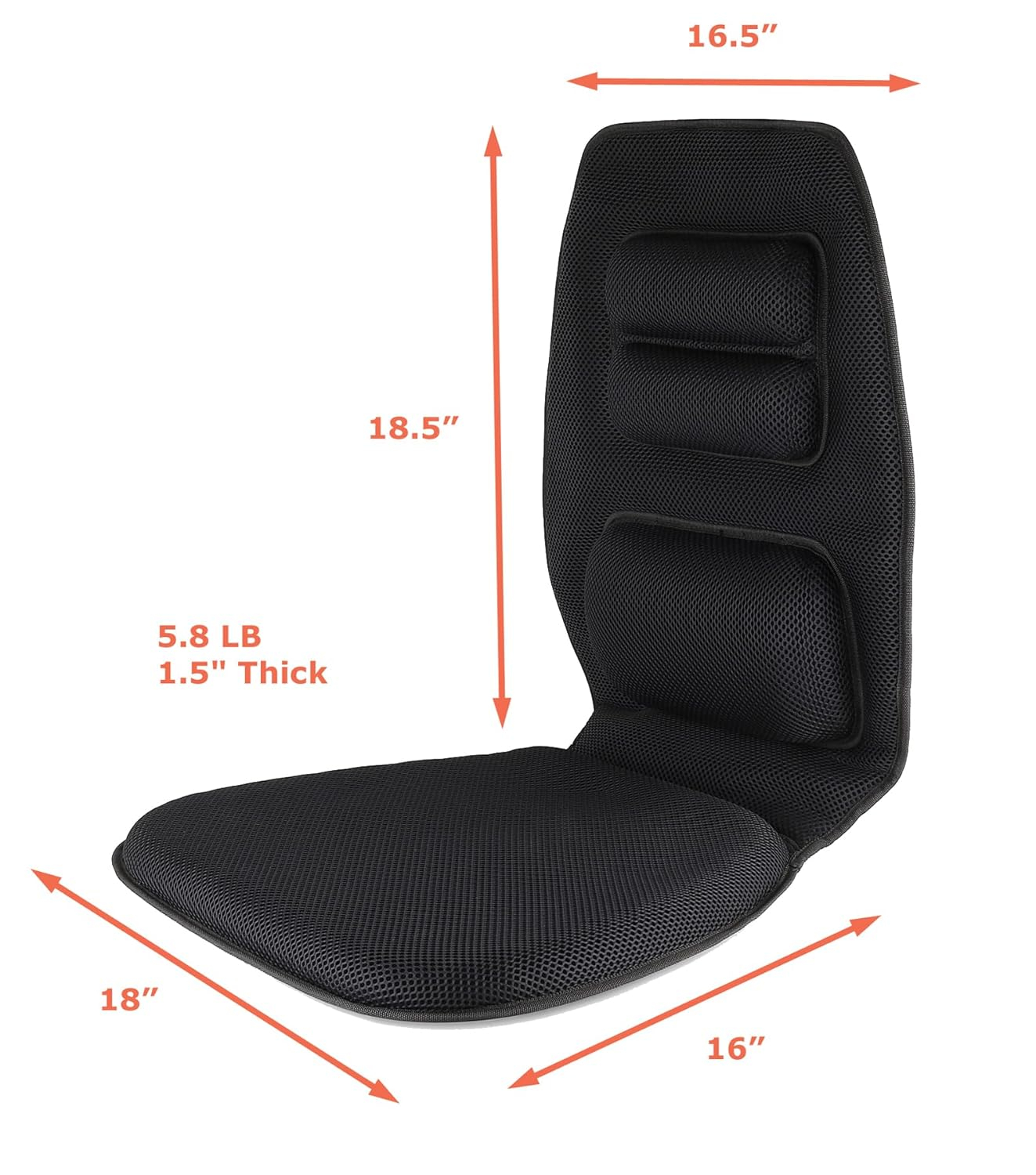 Black and Blue Orthopedic Gel Seat Cushion with Handle