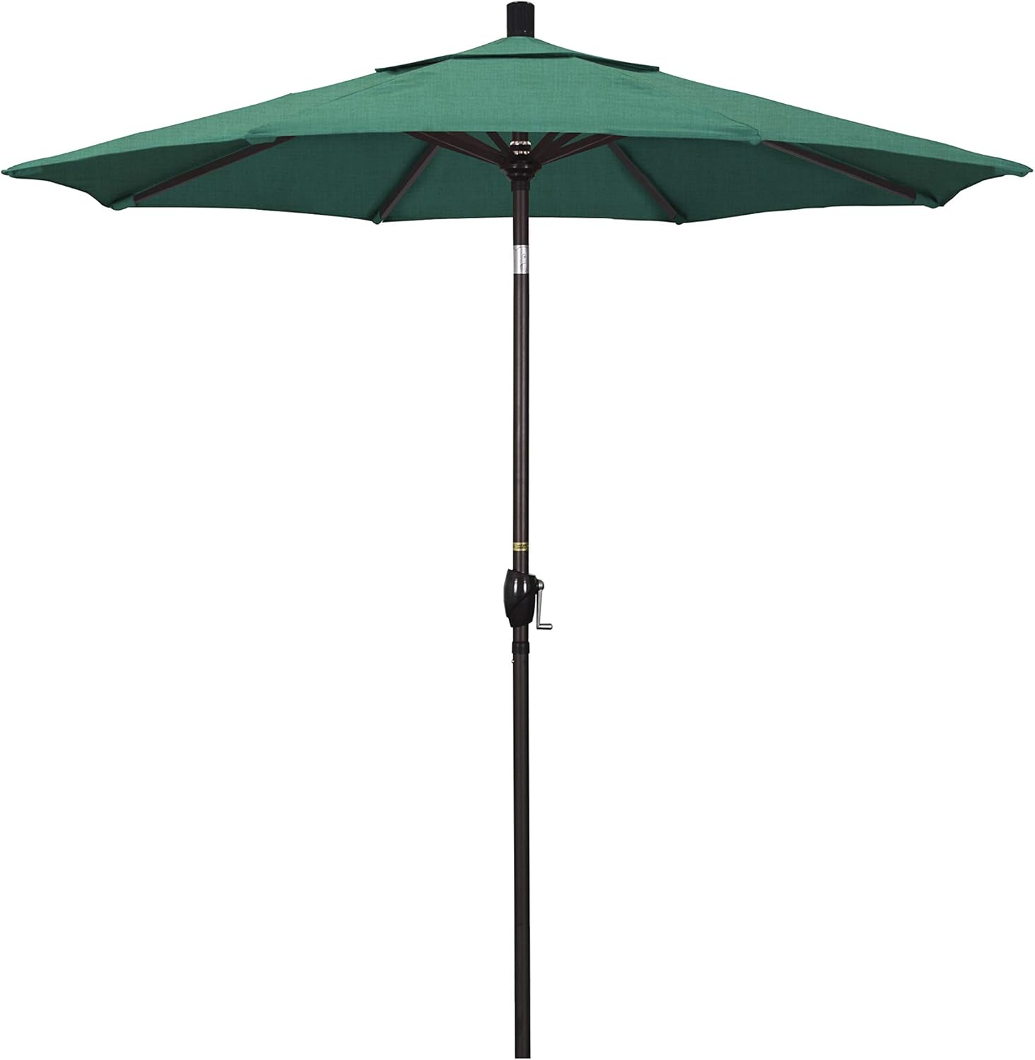 California Umbrella 7.5' Rd Pacific Trail Series Aluminum Patio Umbrella, Crank Lift, Push Button Tilt, Bronze Finish, Sunbrella Astoria Sunset Fabric