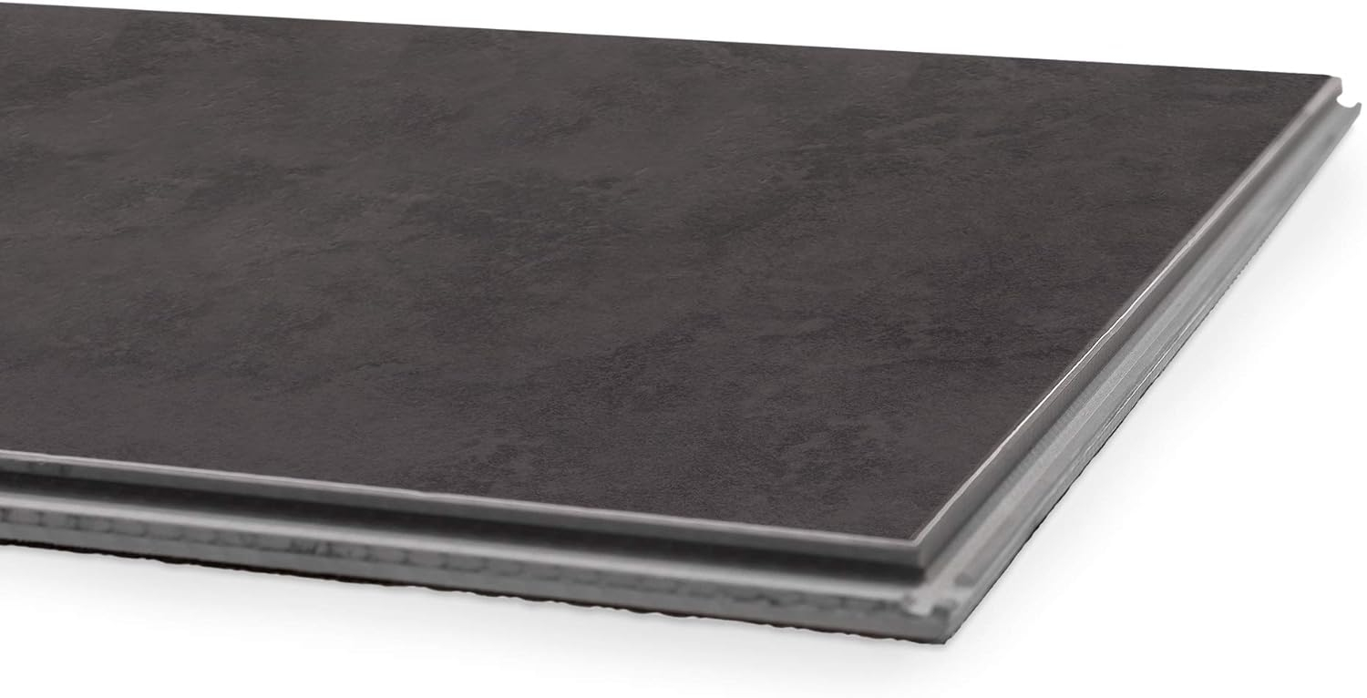 NewAge Products Stone Composite Luxury Vinyl Tile 600 Sqft Flooring Bundle (12" W x 23" L x 0.37" H), Slate