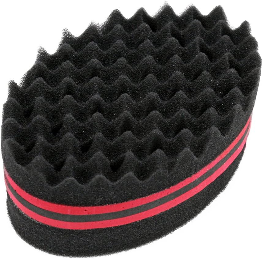 BEWAVE Big Holes Barber Hair Brush Sponge Dreads Locking Twist Afro Curl Coil Wave Hair Care Tool (2 Count)