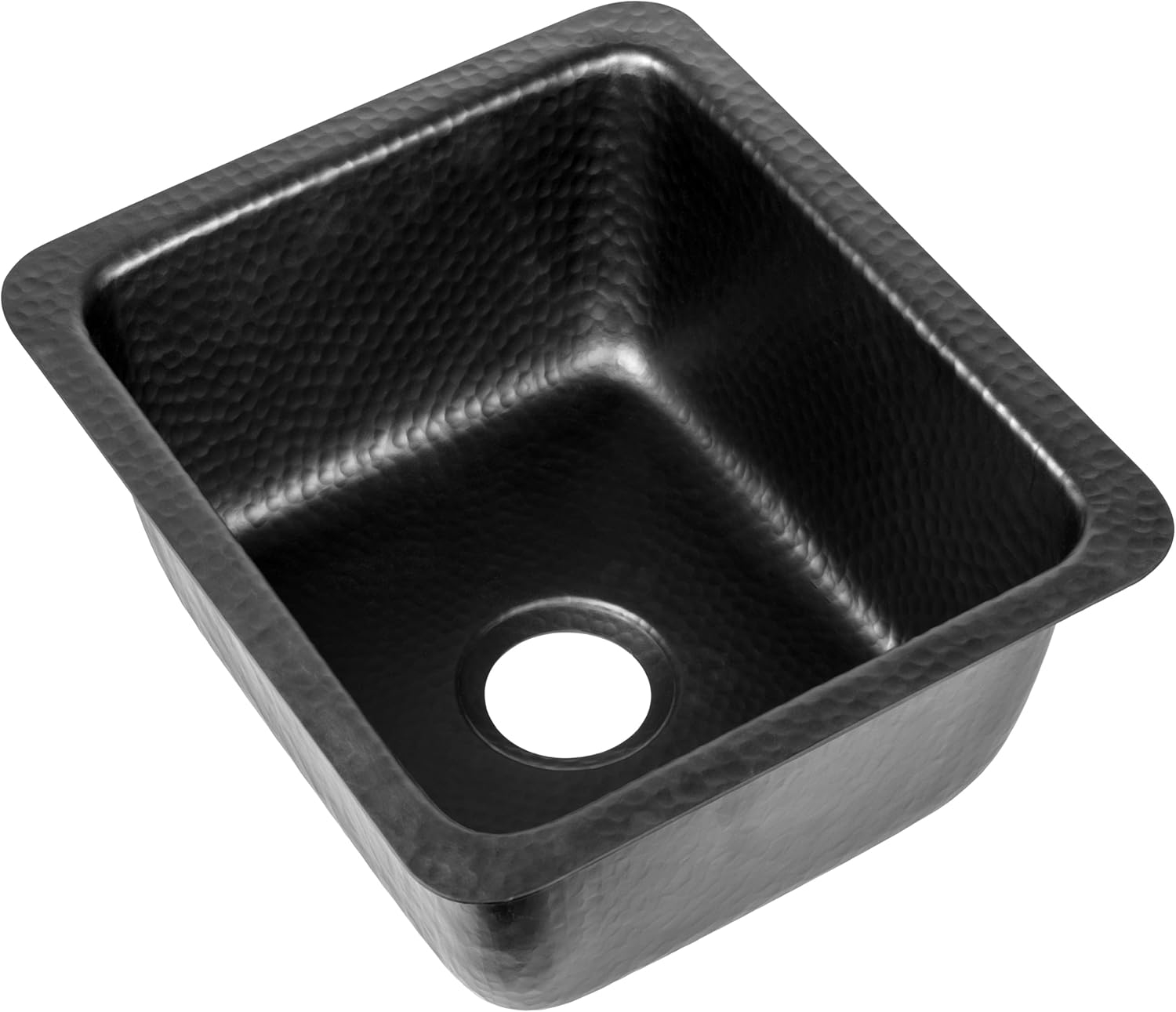 Matte Black Hand Hammered Solid Surface Rectangular Bar Sink
