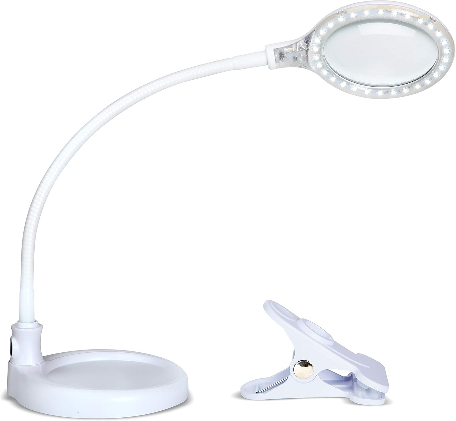 Brightech LightView Pro Flex 2 in 1 Magnifying Desk Lamp, 2.25x Light Magnifier, Adjustable Magnifying Glass with Light for Crafts, Reading, Close Work