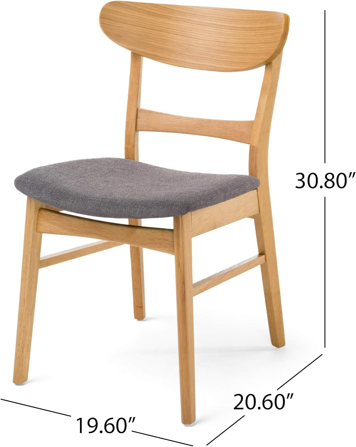 Christopher Knight Home Idalia Mid-century Modern Dining Chairs (Set of 4) by  Dark Gray + Natural Oak Oak Finish