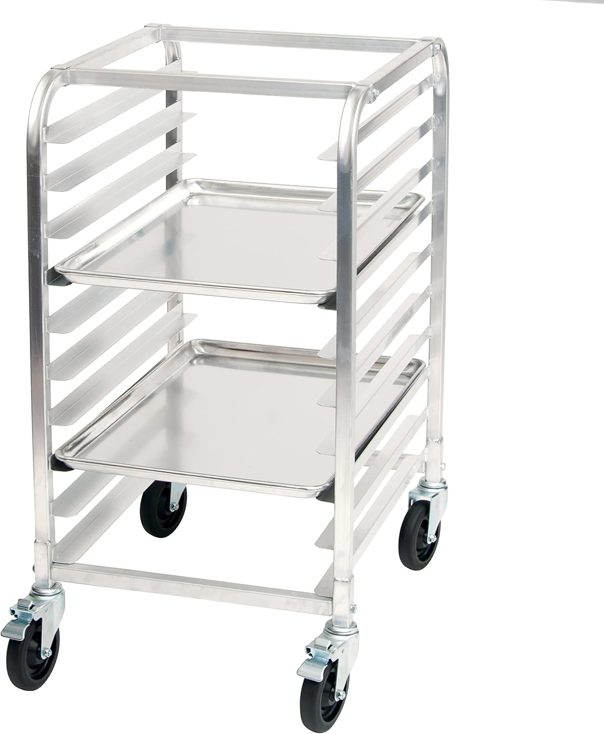 Compact Aluminum 10-Tier Sheet Pan Storage Rack
