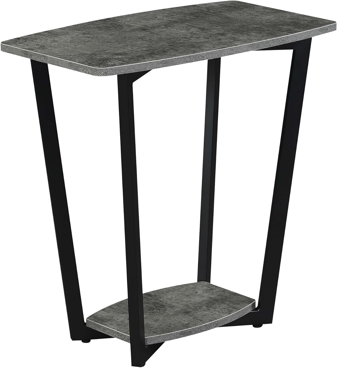 Graystone End Table with Shelf - Cement/Black