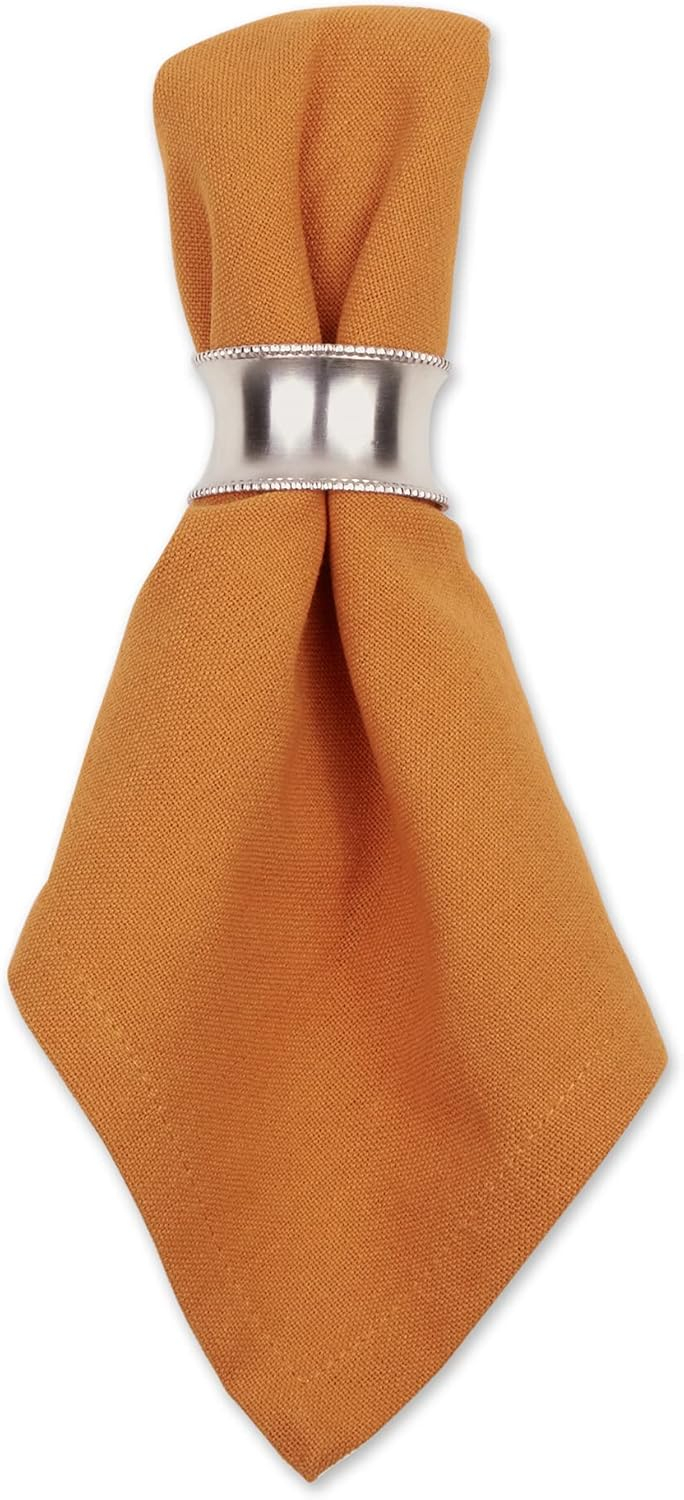 DII Solid Napkin Set Collection, 20x20, Pumpkin Spice, 6 Piece