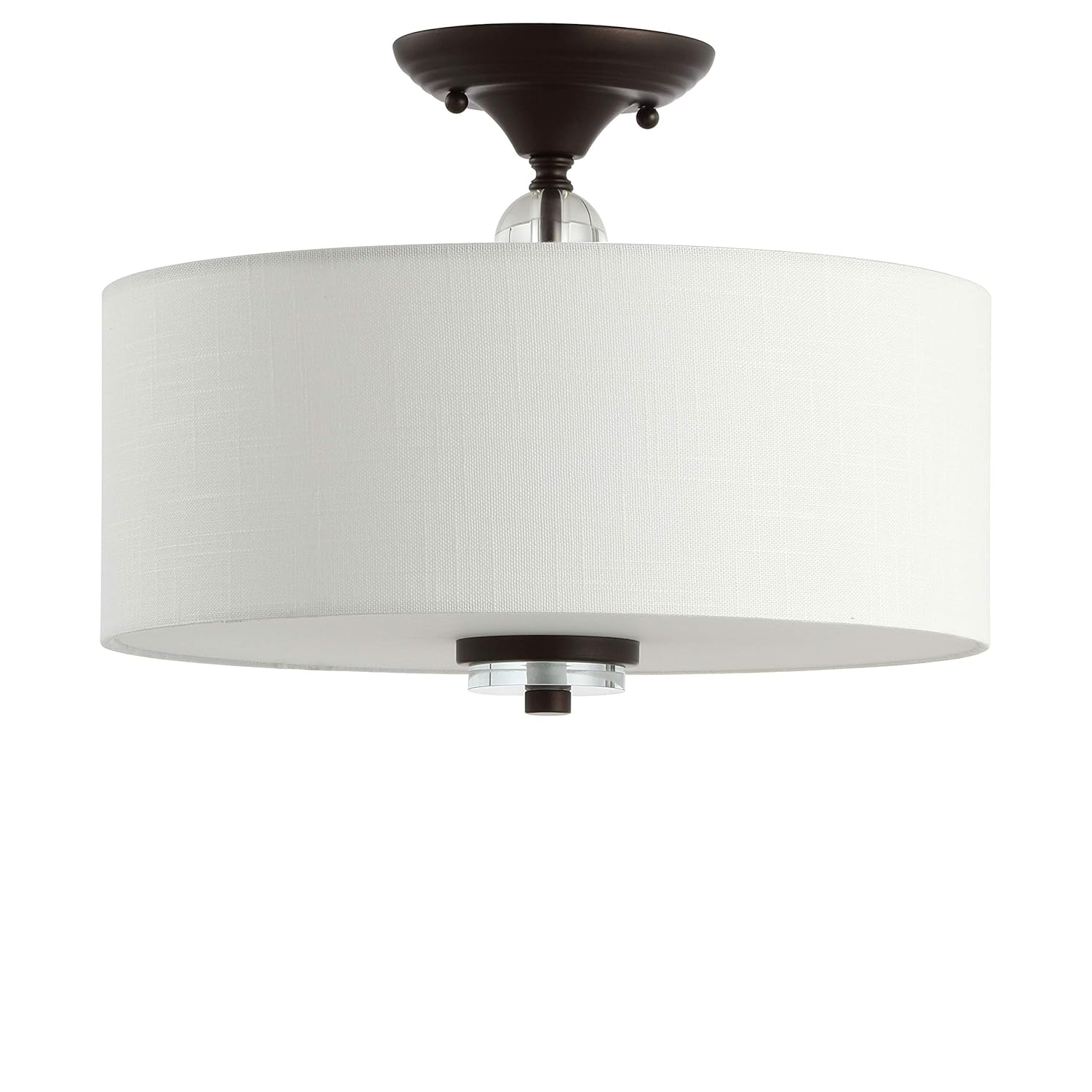 Marc 15" Oil Rubbed Bronze Crystal LED Semi-Flush Mount