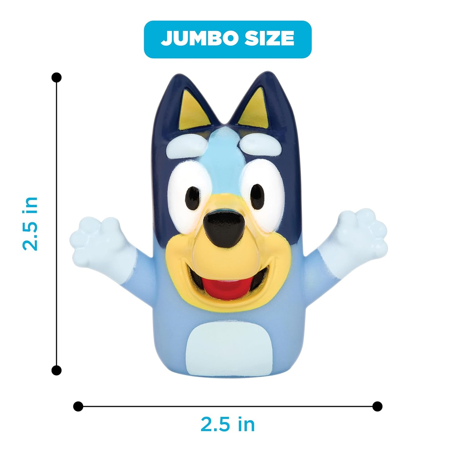 Bluey Jumbo Finger Puppets Set, Multicolor PVC Bath Toys