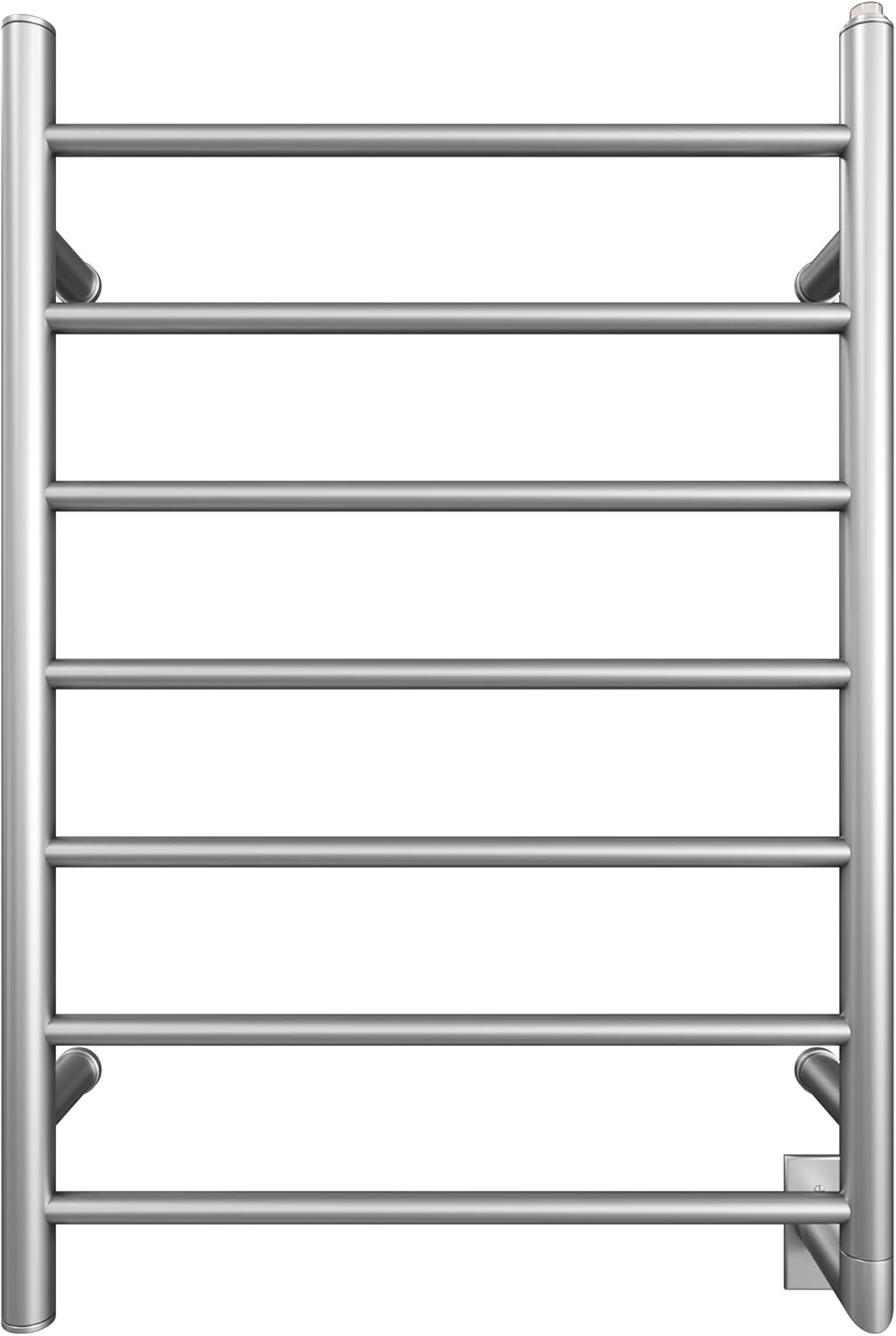Ancona AN-5327 Comfort 7 7-Bar Wall Mount Hardwired Towel Warmer in Brushed Stainless Steel