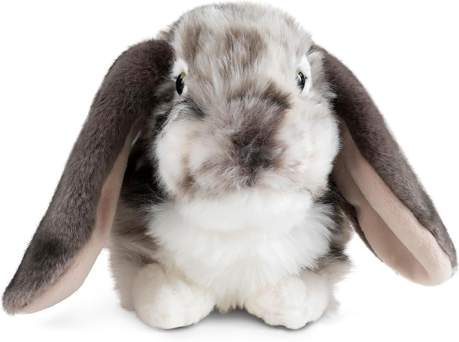 Living Nature 12" Plush Grey Dutch Lop Ear Bunny Plush Animal