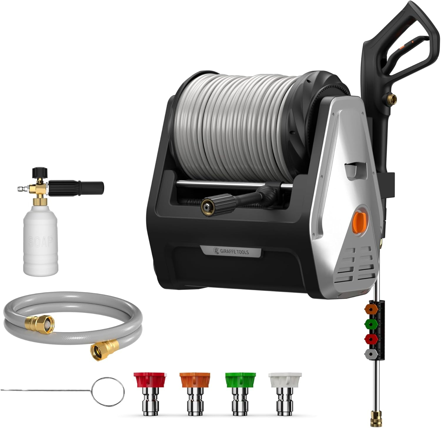 Giraffe Tools Grandfalls G30 2400-PSI 1.1-GPM Cold Water Electric Pressure washer with 4 Spray Tips