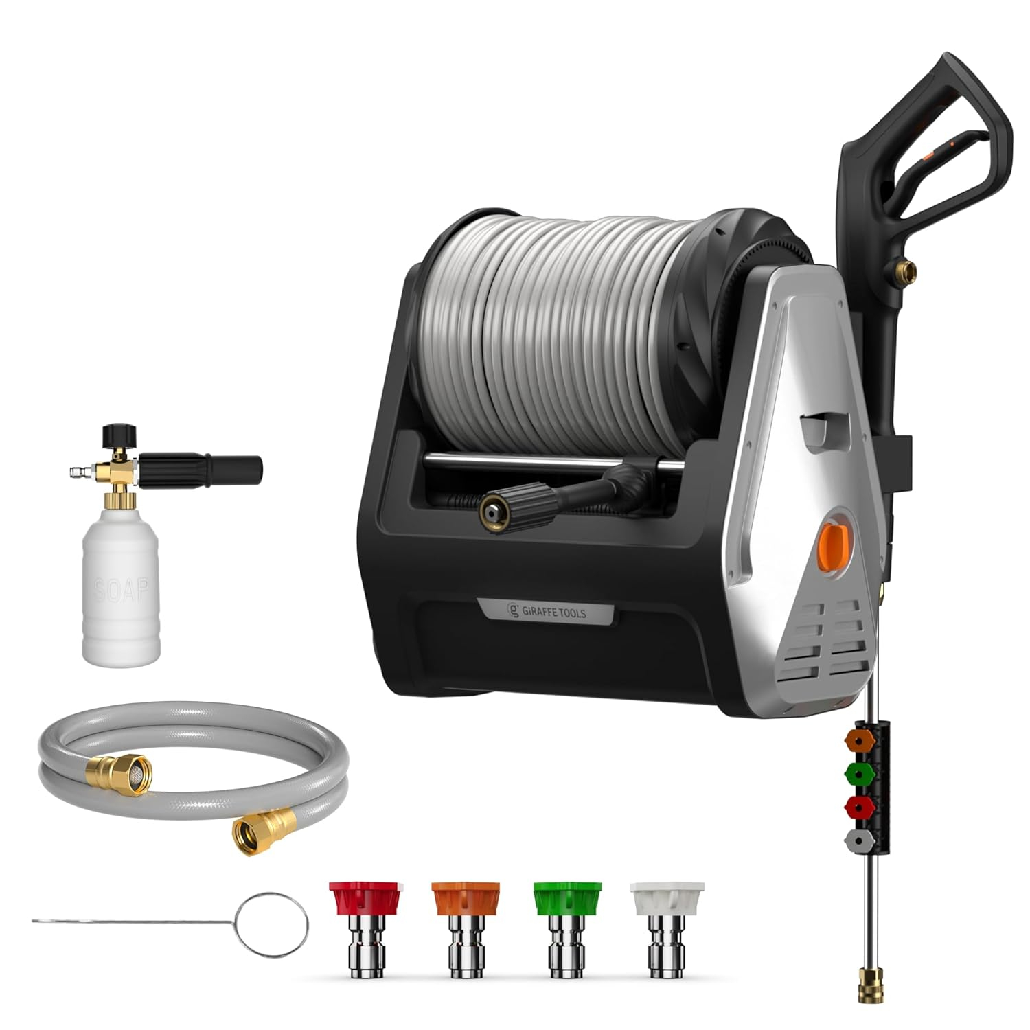Giraffe Tools Grandfalls G30 2400-PSI 1.1-GPM Cold Water Electric Pressure washer with 4 Spray Tips
