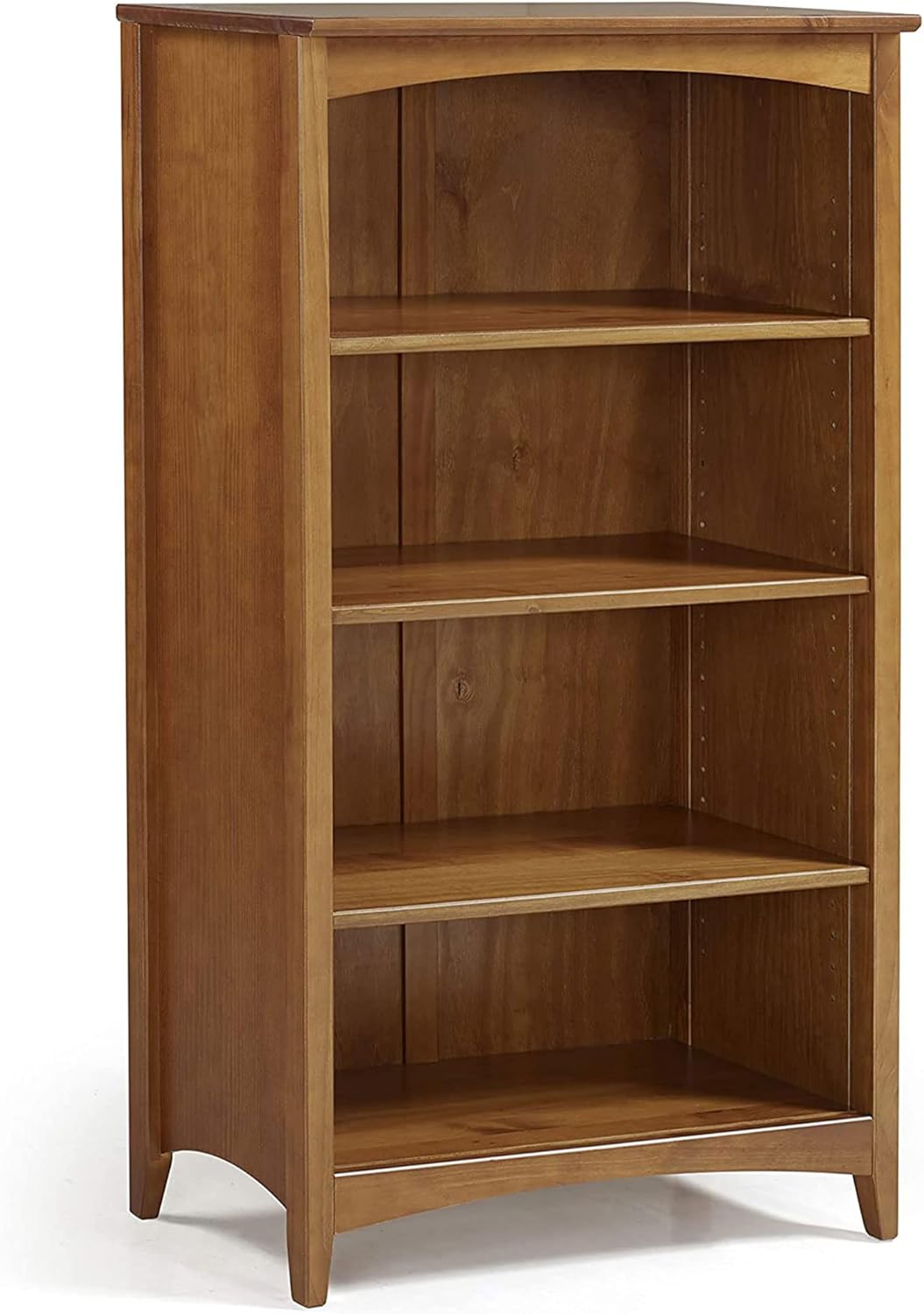 Camaflexi 48” Shaker Style 4-Shelf Wooden Bookcase Closed Back Storage Shelf, Brown
