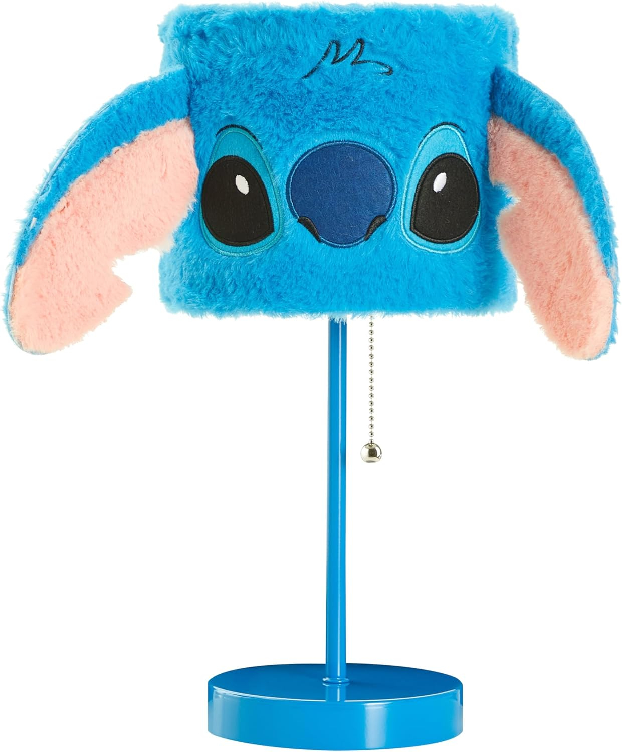 Idea Nuova Disney Stitch Plush Table Lamp,15.5" Figural Lamp with Soft Shade & Pull Chain,Kids Bedroom or Nursery Nightstand Light,Blue