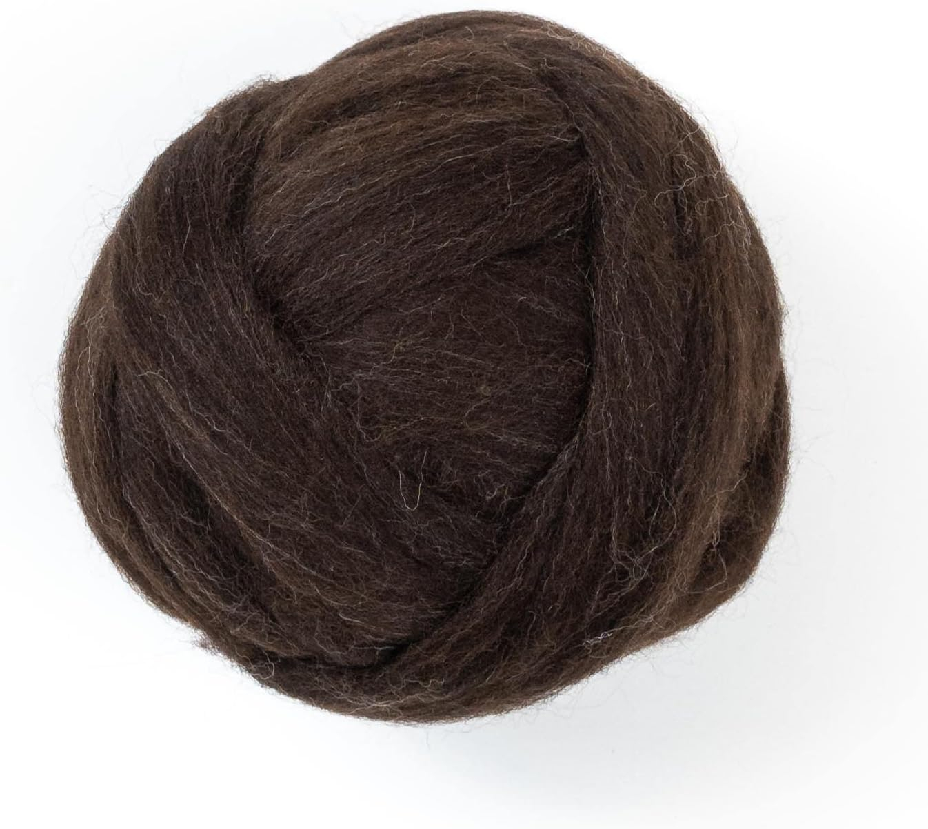 Kondoos Natural Wool roving, 8 OZ. Best core Wool for Needle,Wet Felting, handcrafts and Spinning. Natural Colors Bulk Yarn un-Dyed. (Dark Chocolate, 8 oz)