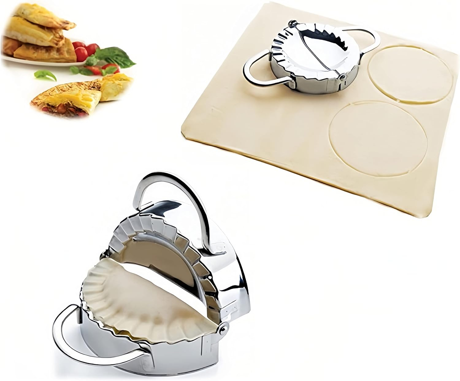 New Stainless Steel Ravioli Mould Dumpling Maker Mold Wrapper Pierogie Pie Crimper Pastry Dough Press Cutter Kitchen Gadgets (S 3inch)