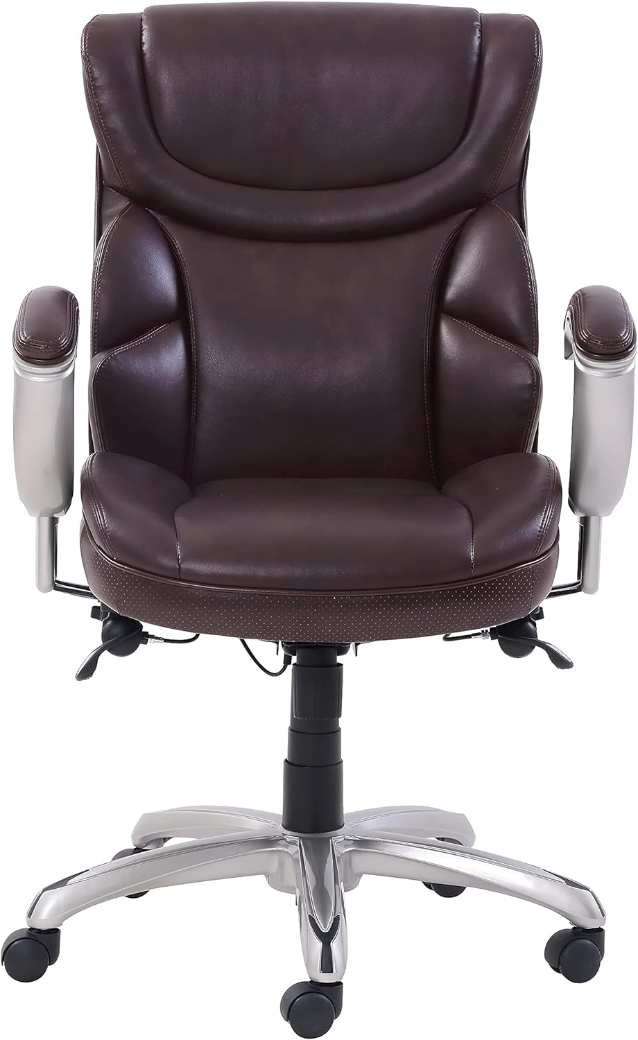 SertaPedic Emerson Task Chair  Supports up to 300 lbs.  Brown Seat/Brown Back  Silver Base 49711BRW