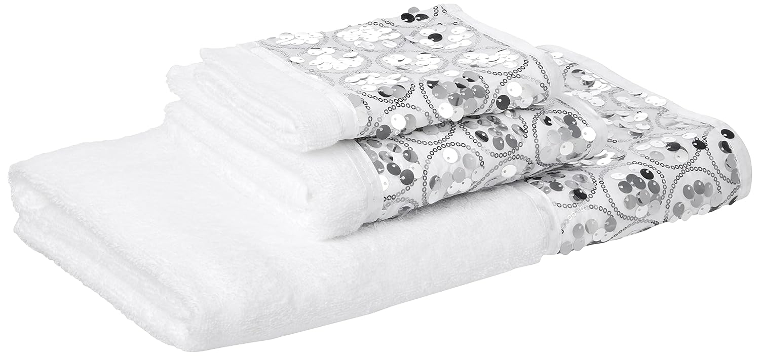 Popular Bath White Sinatra Bath Decor Accessories, Premium, Durable, Acrylic Resin, Eco-Friendly 3-Piece Bath Towel Set