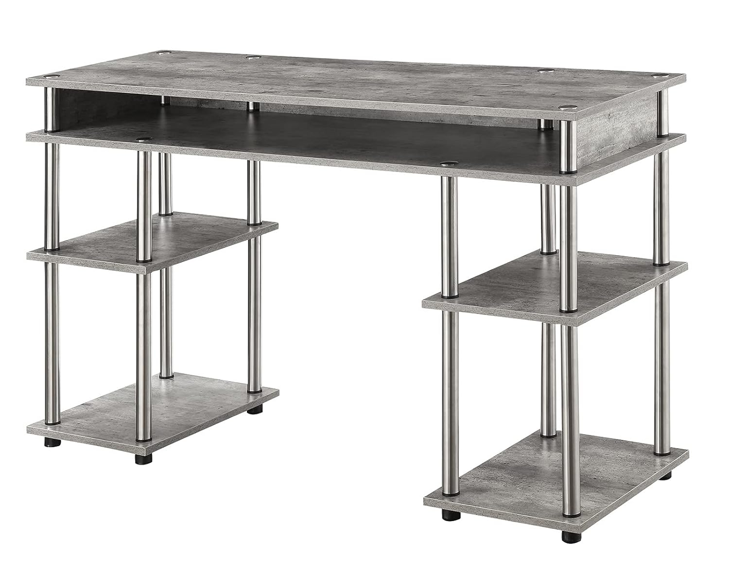 Convenience Concepts Designs2Go 30" Tall No Tools Student Desk with Shelves, Faux Birch