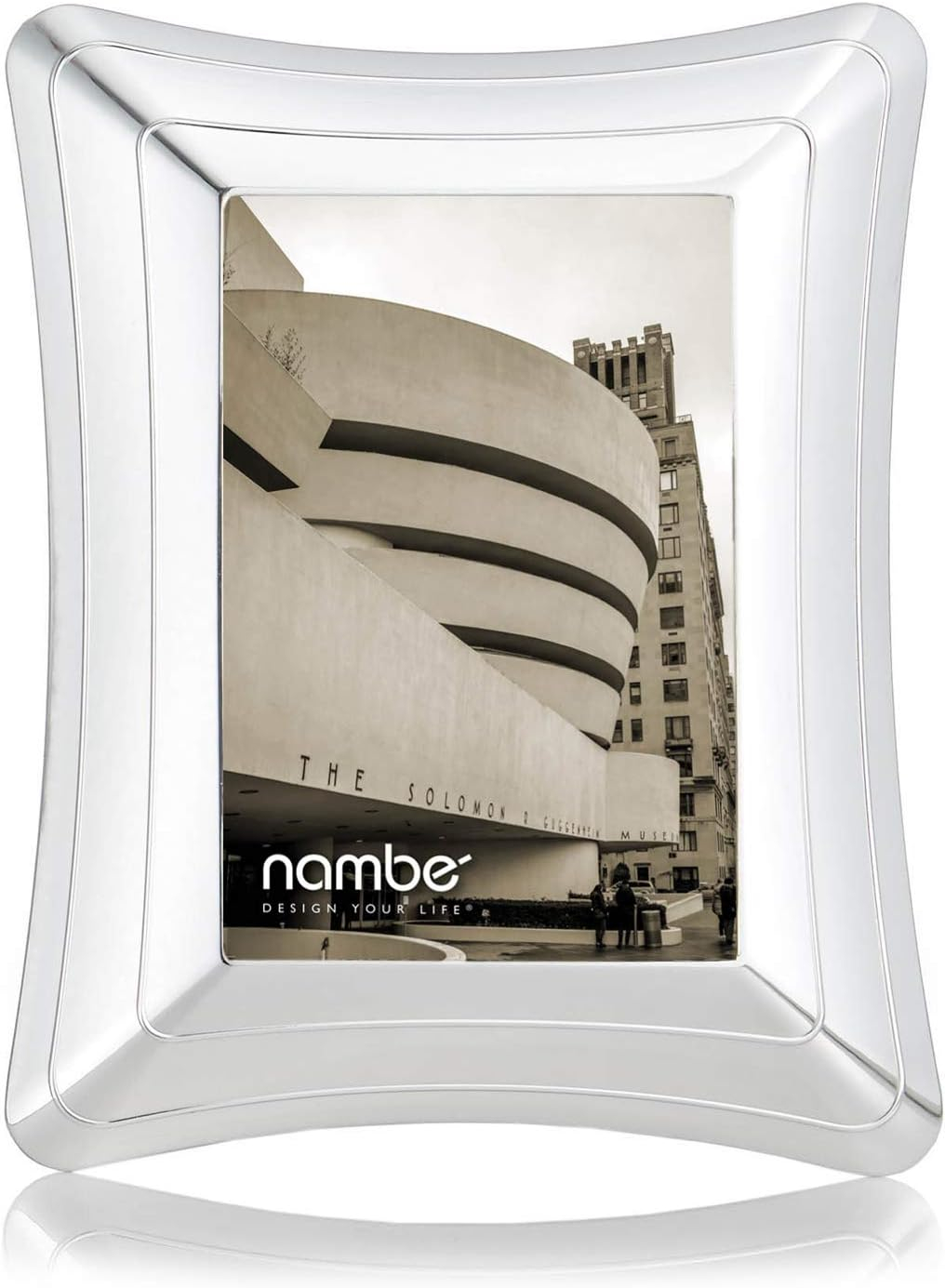 Nambe Portal Picture Frame Holds One 5 x 7 Photo - Silver