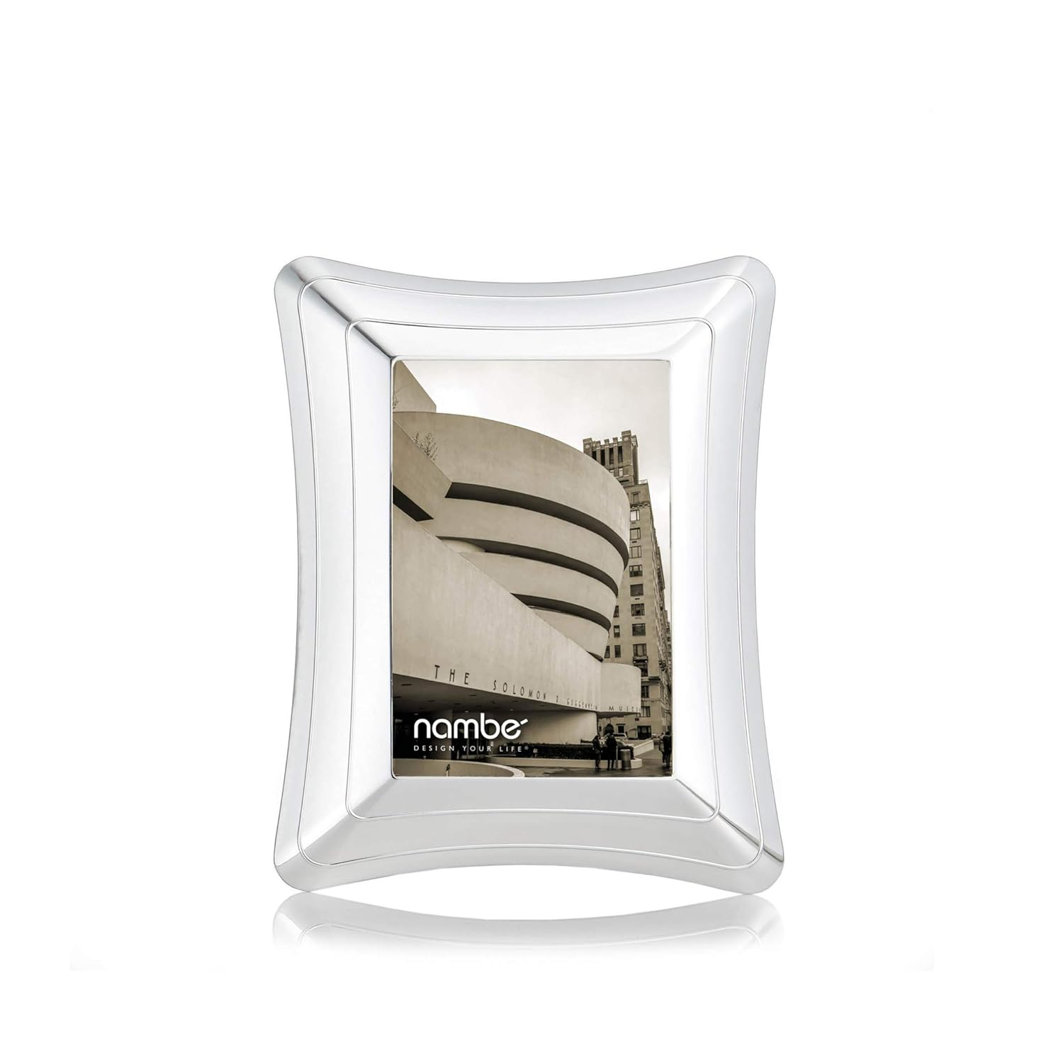 Nambe Portal Picture Frame Holds One 5 x 7 Photo - Silver