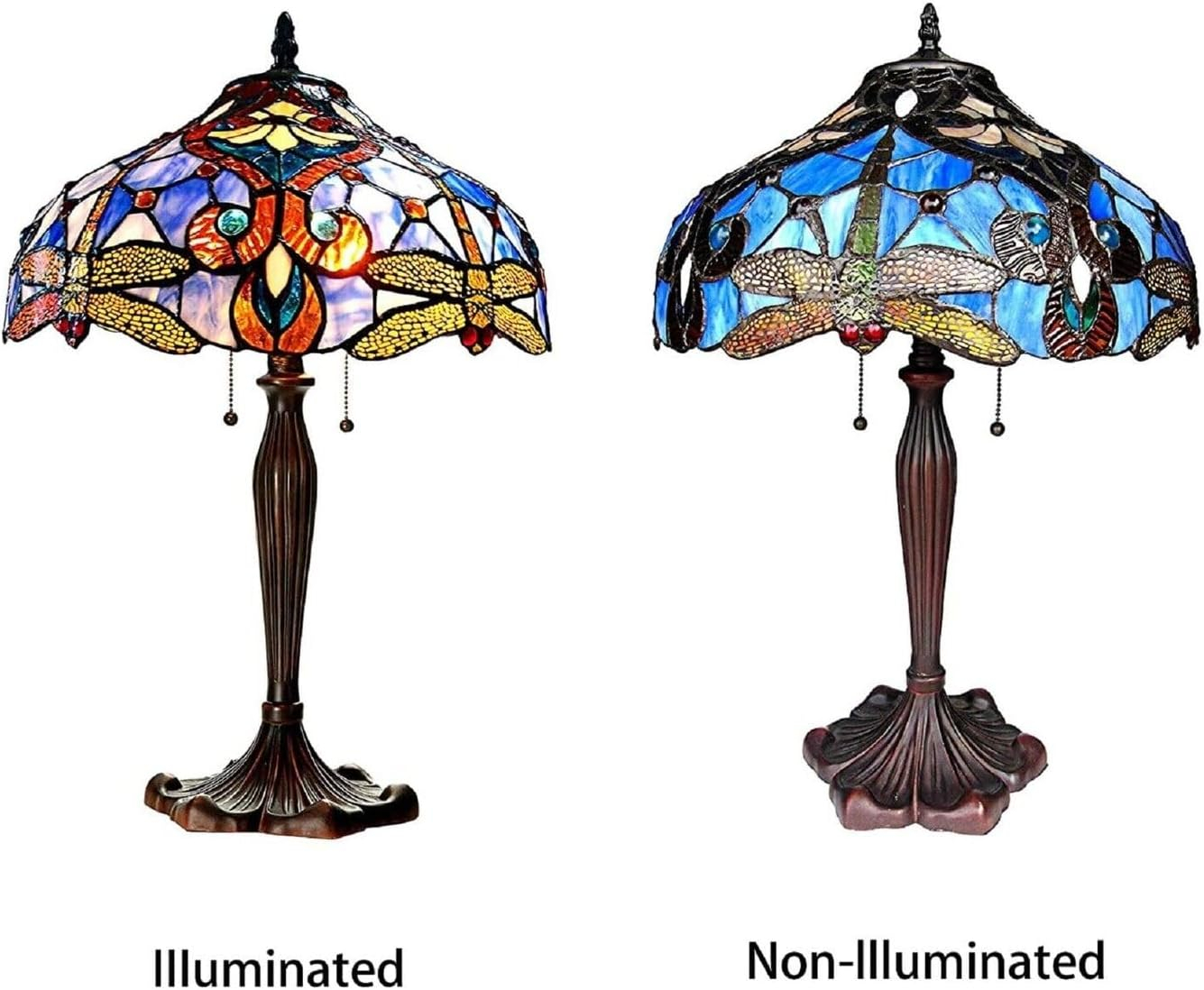 Chloe Lighting Julia Tiffany-style 2 Light Dragonfly Table Lamp 17" Shade