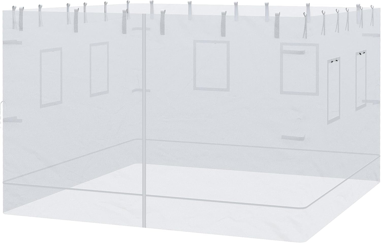 Outsunny Pop up Canopy Walls, Replacement Canopy Netting for 10' x 10' Canopy Tent, Set of 4 Mesh Screen Sidewalls, Patio Netting w/ 6 Service Windows and 1 Door, White