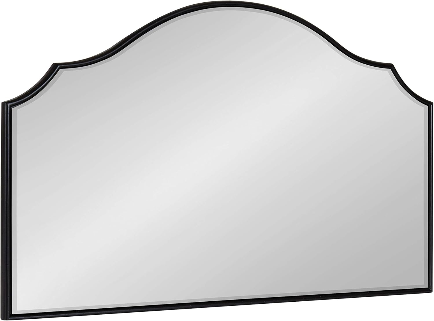 Kate and Laurel Leanna Glam Horizontal Wall Mirror, 20 x 30, Black, Sophisticated Large Mirror for Wall