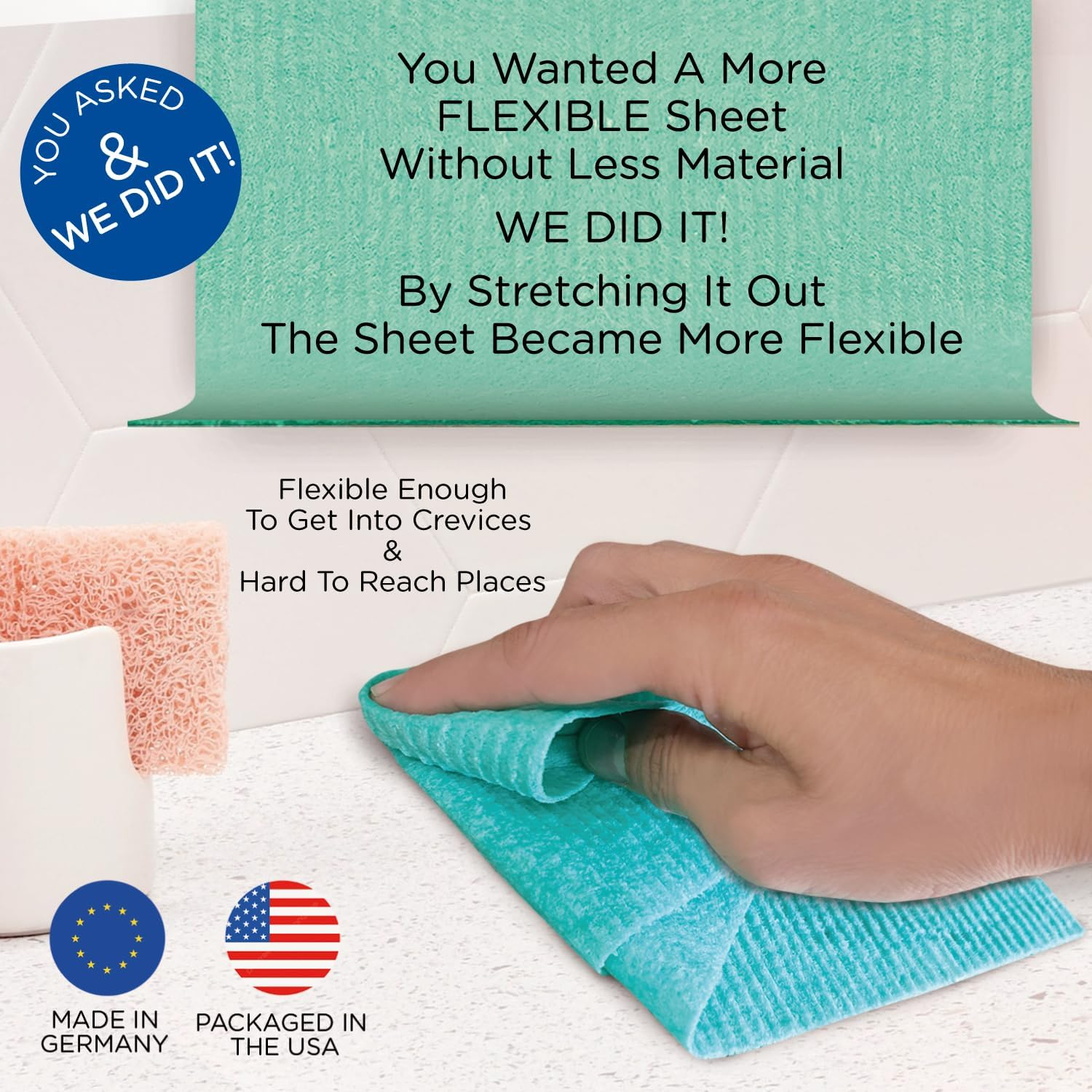 LOLA Swedish Dishcloths - 30 Pk, Eco-Friendly Sponge Cloths, Reusable Paper Towels, Made in Germany