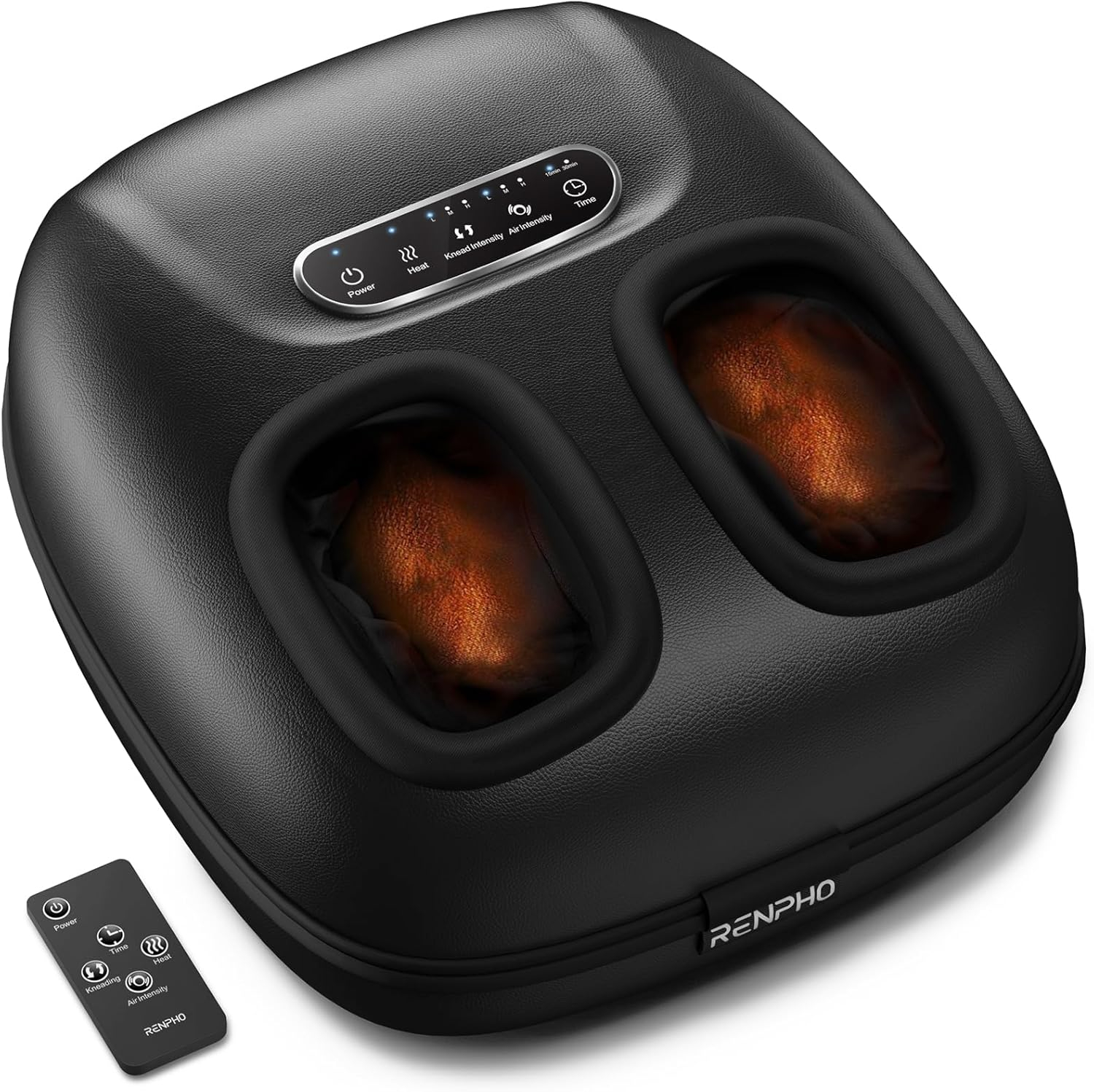 Renpho Shiatsu Foot Massager with Heat for Tired Foot Blood Circulation up to size 11, Black,Fathers Day & Birthday Gifts for Mom Dad Men