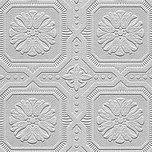 Tin Tiles Paintable Wallpaper