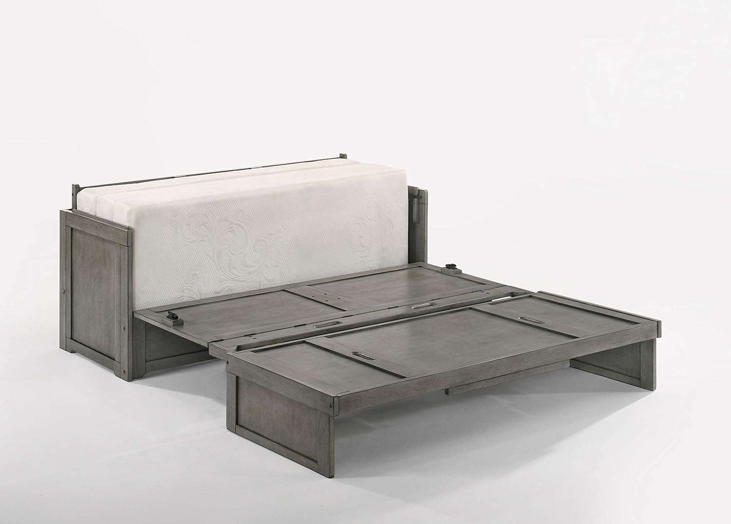 NIGHT & DAY Furniture Murphy Cube Cabinet Bed (Rural Gray, Queen)