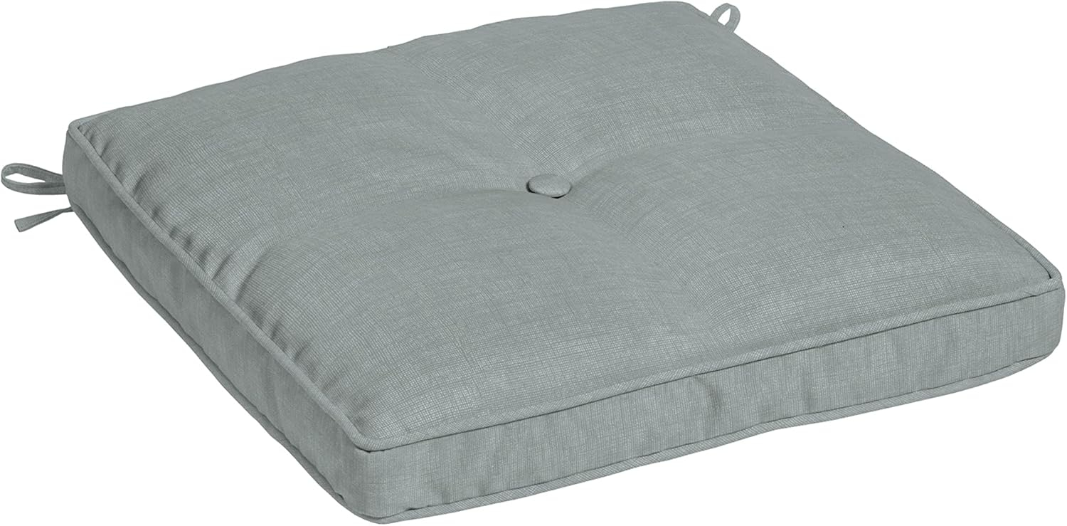Arden Plush Modern Tufted Polyfill Seat Cushion, 20 x 20, Arden x Alexandra Kay Collection, Water Repellent, Fade Resistant, Backroad Blossom Blue