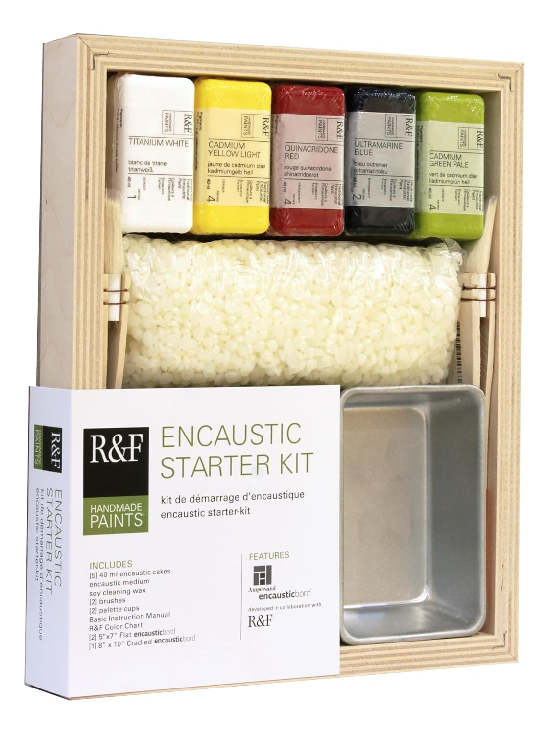 R&F Handmade Paints - Professional Encaustic Paint - Starter Kit, 14 Piece Set
