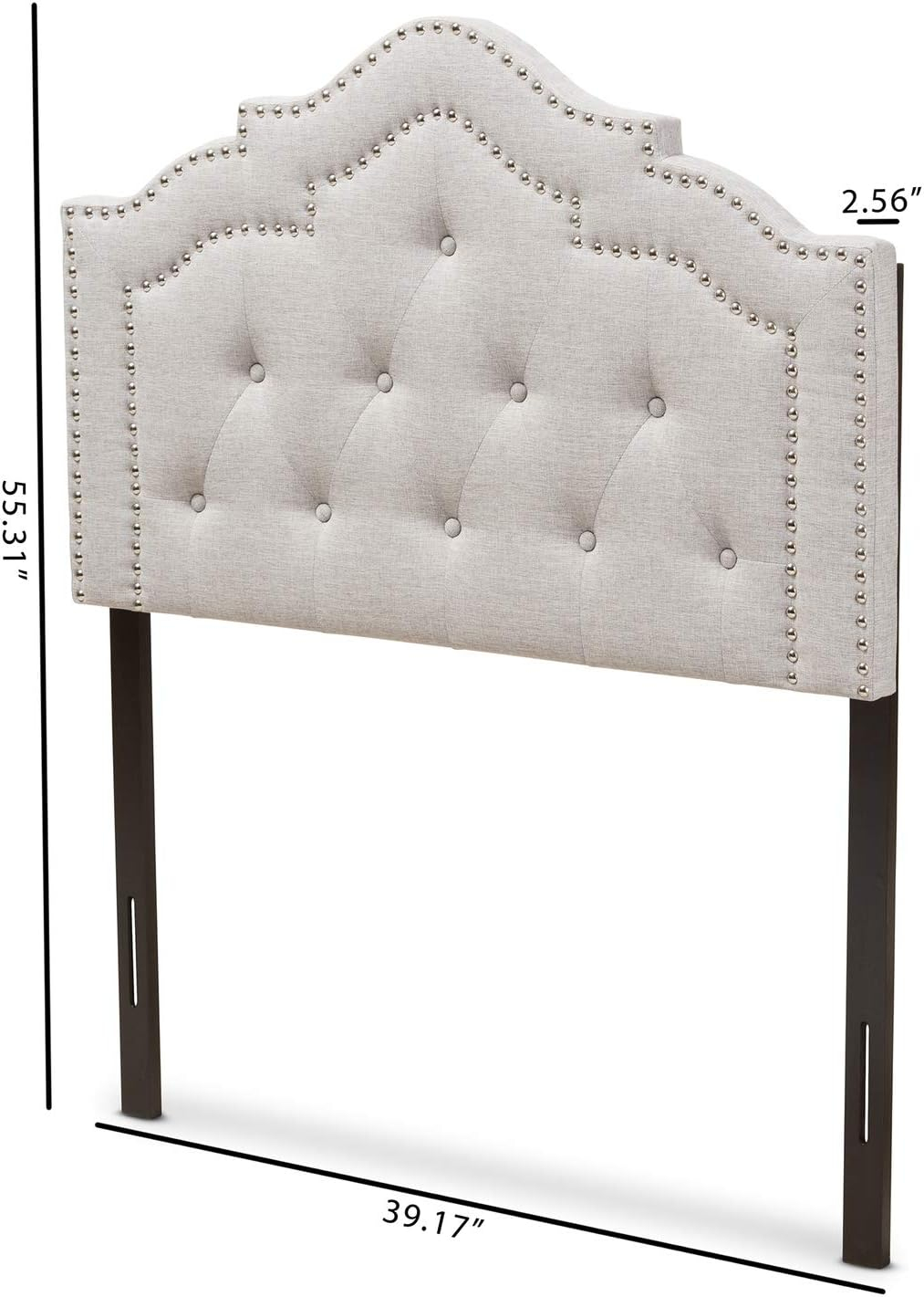 Baxton Studio Edith Modern and Contemporary Greyish Beige Fabric Twin Size Headboard,Wholesale Interiors