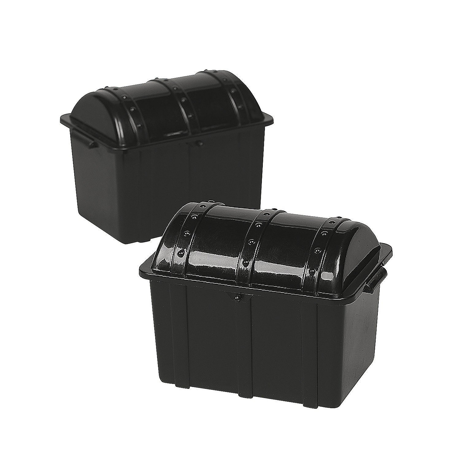 Black Plastic Stackable Pirate Treasure Chests Set of 12