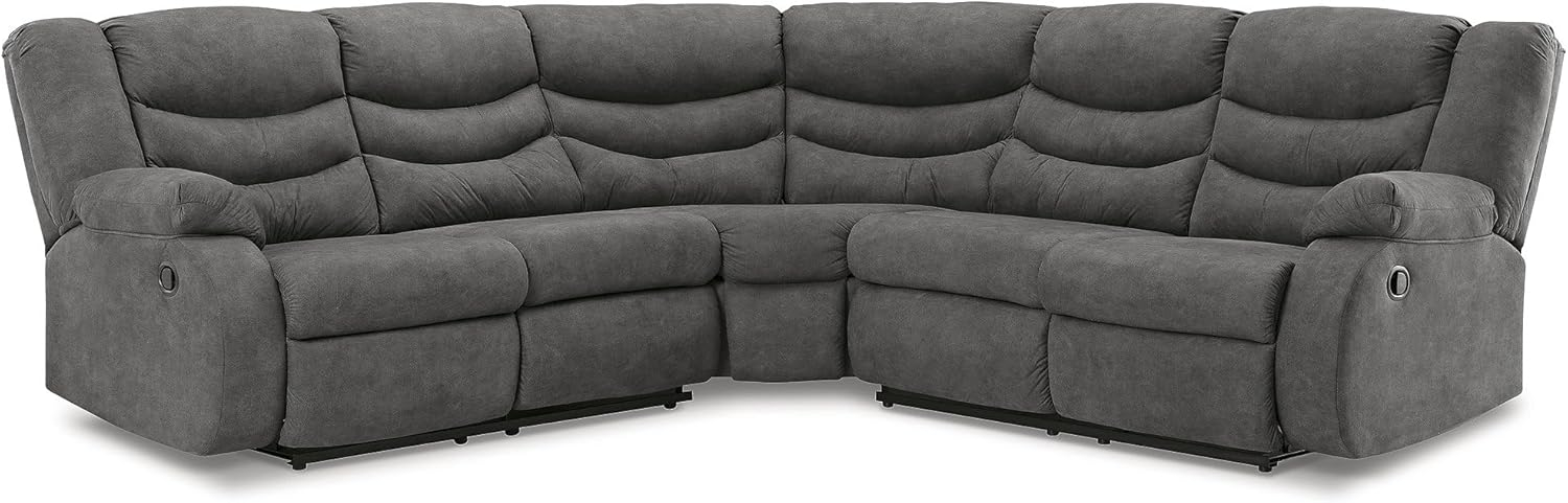 Contemporary Gray Faux Leather Stationary Recliner Chair