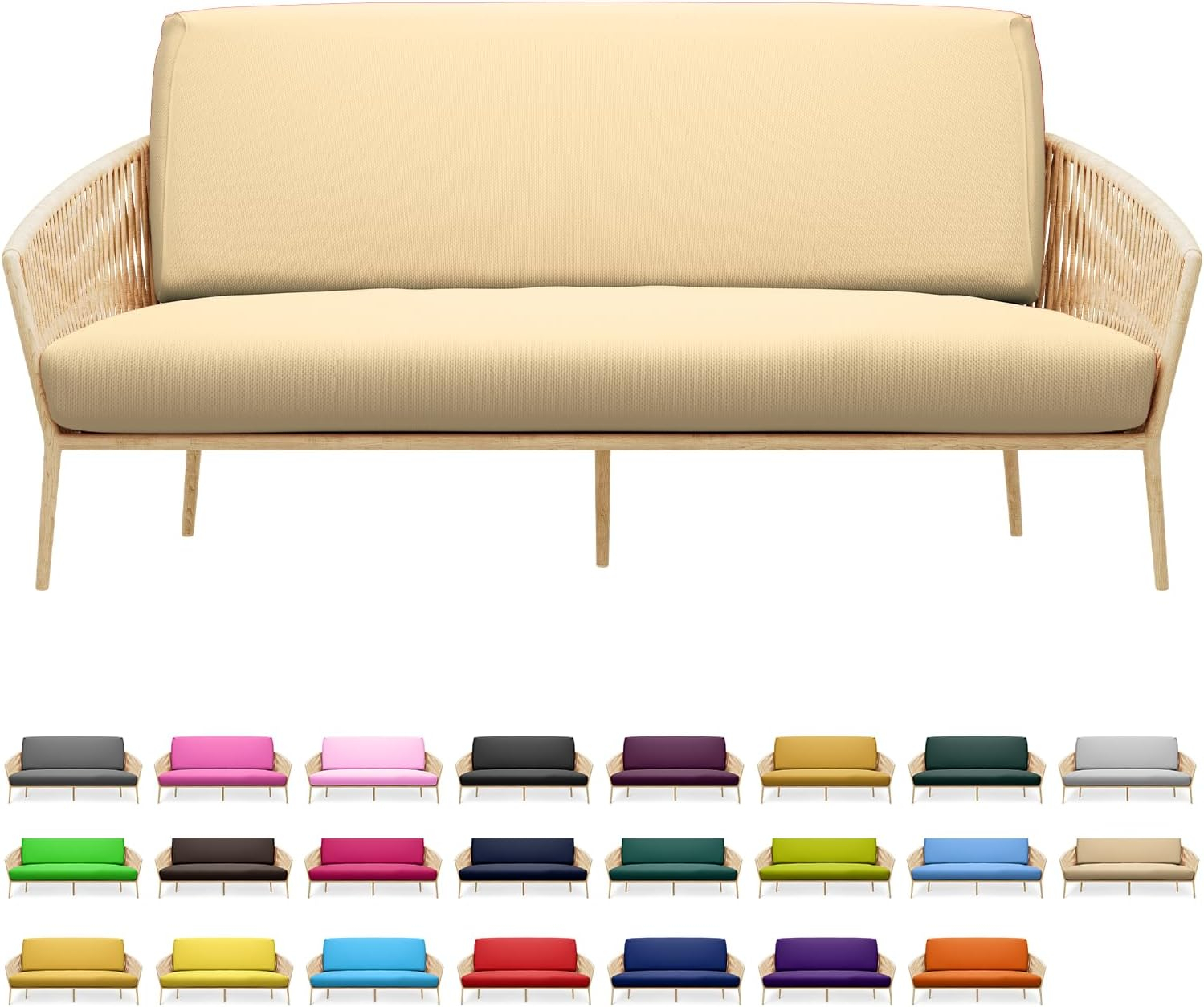 MoNiBloom Solid Futon Cover Slipcover Fit 6"- 8" Futon Mattresses Khaki, Twin Size 39x75 Inch