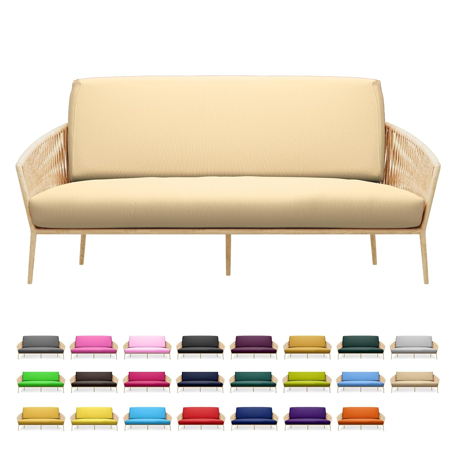 MoNiBloom Solid Futon Cover Slipcover Fit 6"- 8" Futon Mattresses Khaki, Twin Size 39x75 Inch