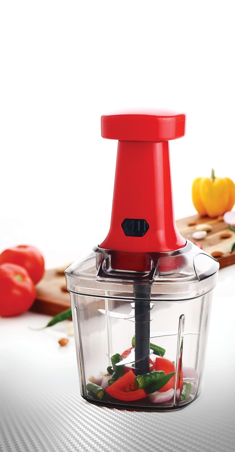 Manual Food Chopper – Manual Food Processor – Manual Vegetable Chopper with Varying Chopping Sizes – Hand Food Chopper with Stainless Steel Blades