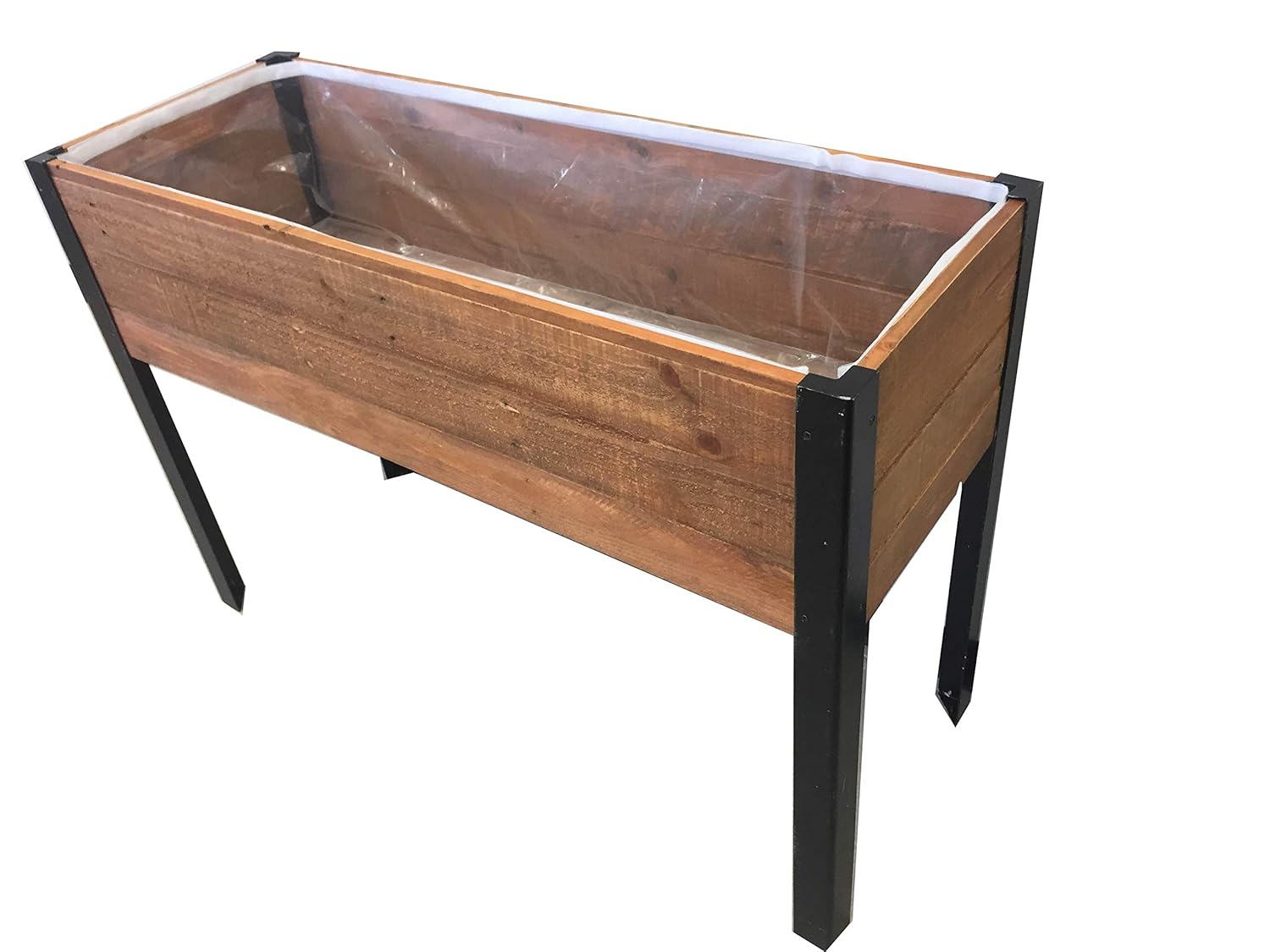 Grapevine Rectangle Wood Urban Garden Raised Planter Box in Brown