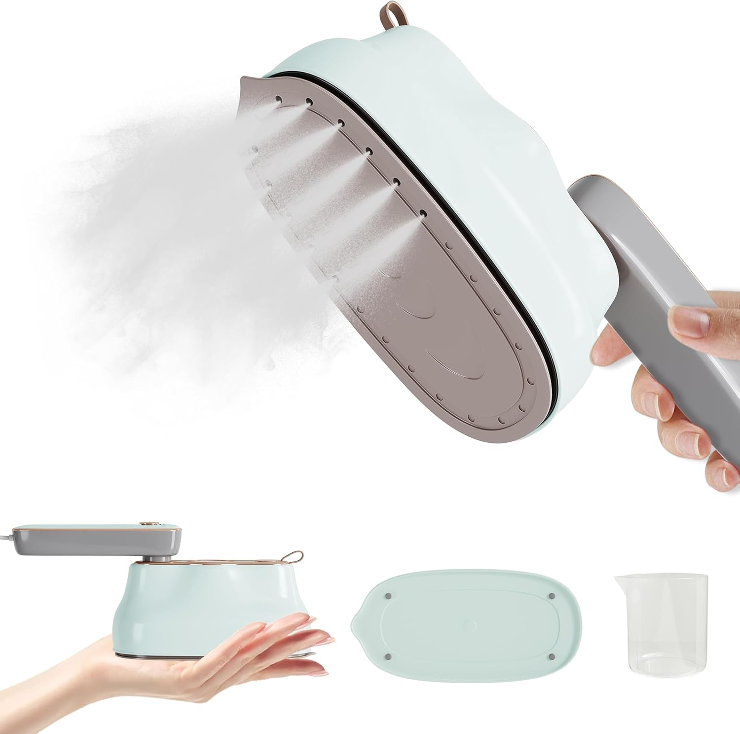 2024 New Steamer Iron For Clothes Travel Mini: Handheld Size Portable Clothing Small Garment Electric Steam Ironing Machine For Travel College Dorm Home Essentials - Light Blue