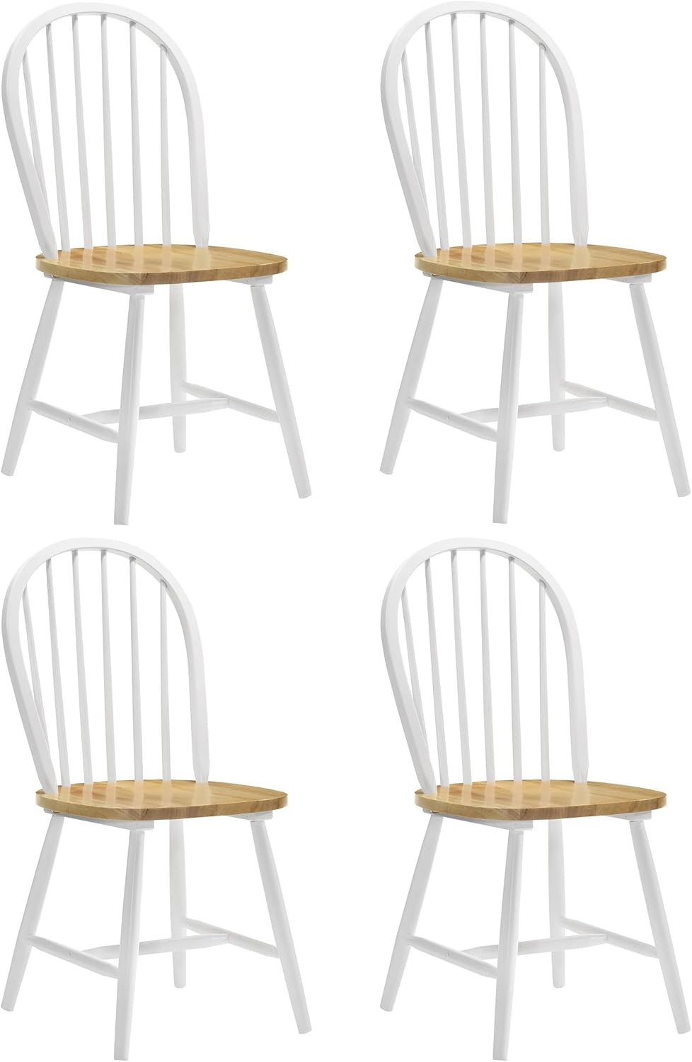 Coaster Farmhouse Windsor Wood Dining Chairs in White