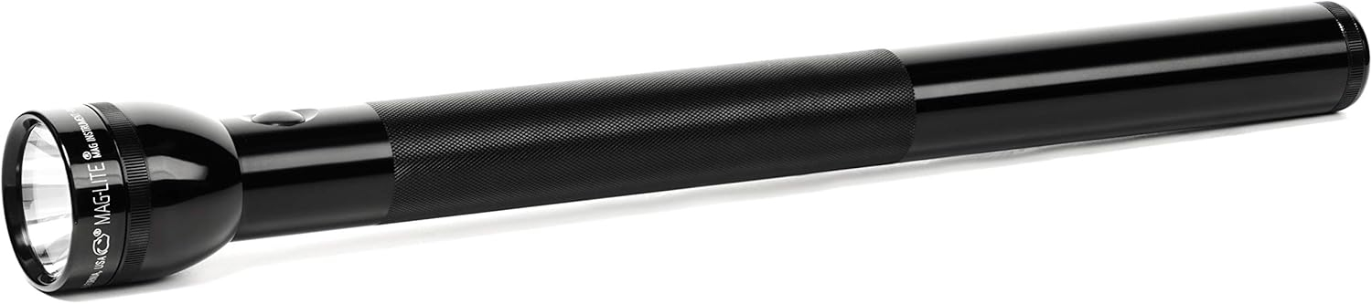 Heavy-Duty Black Aluminum Adjustable Beam Tactical Flashlight