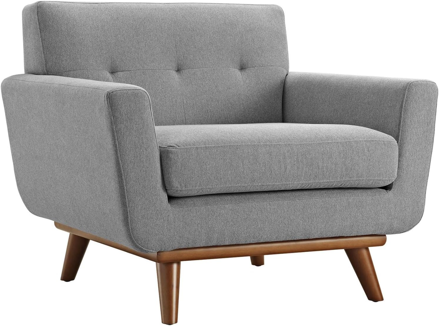 Modway Engage Upholstered Fabric Armchair in Expectation Gray