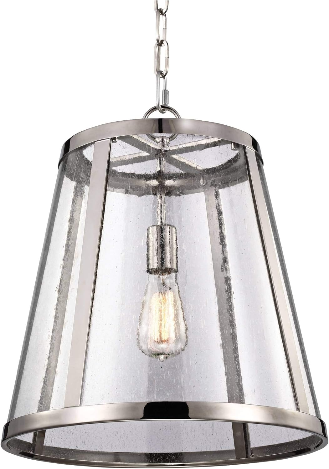Feiss Lighting-Harrow-1 Light Mini-Pendant in Modern Style-16 Inch Wide by 17.38 Inch High-Polished Nickel Finish -Tr