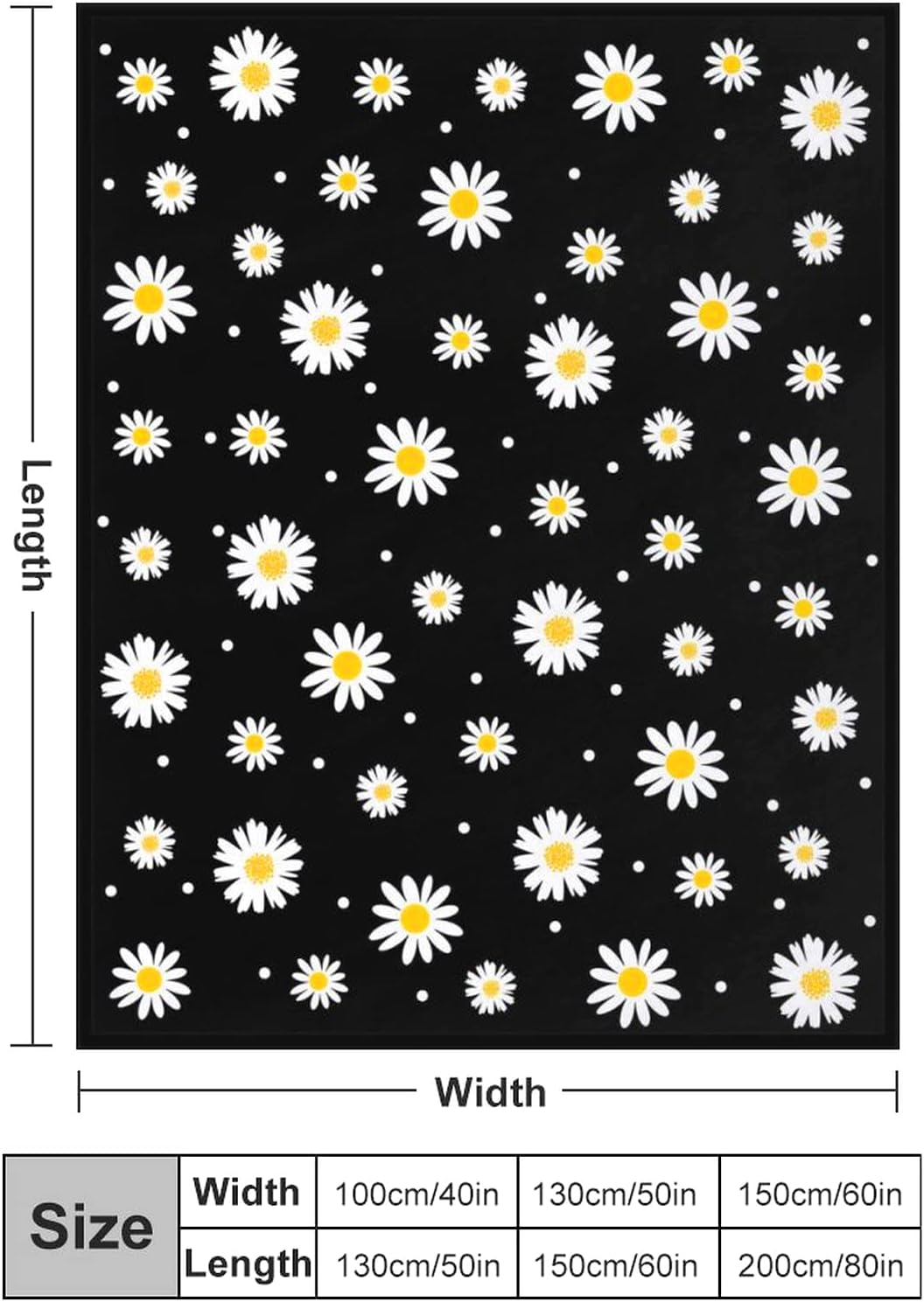 Daisy Blanket Floral Daisies Fuzzy Flannel Throw Blankets Flowers Plush Decor Cozy Bedding for Bed Couch Living Room Kids Girls Women Adults Gifts 50"X40"