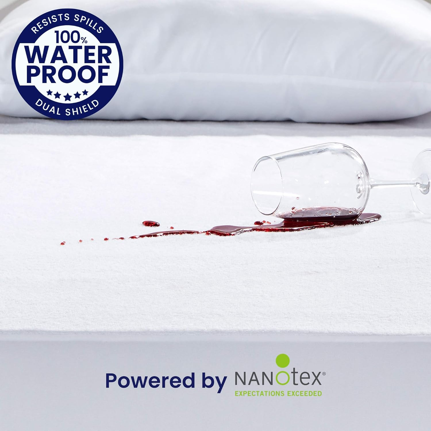SLEEP ZONE Waterproof Mattress Protector Twin Size, Soft Breathable Cotton Terry Mattress Cover, Washable Noiseless Bed Cover Deep Pocket 8"-21", Twin